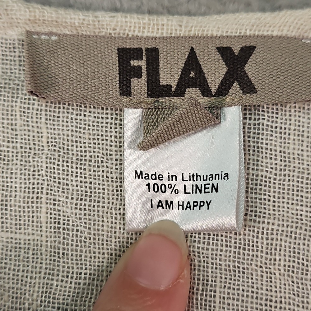 FLAX Blouse Womens L Ivory Lagenlook Coastal Shapely Lightweight Eco Swing - Picture 6 of 13